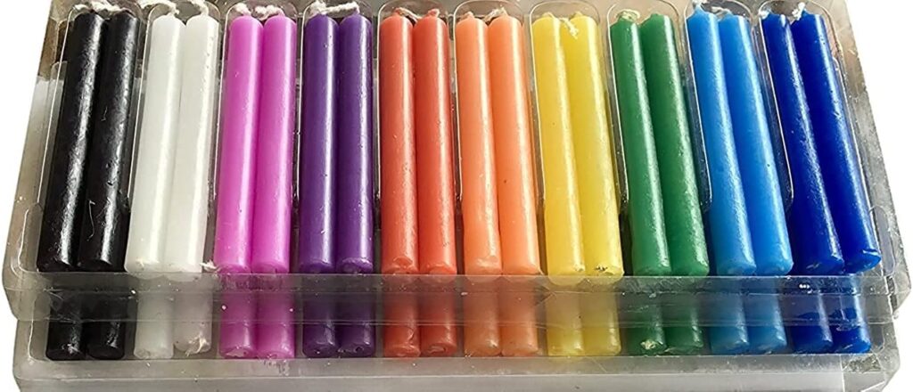Collection of chime candles in multiple colors
